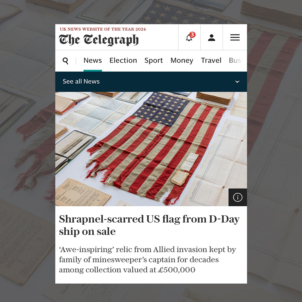 The Telegraph: Shrapnel-scarred US flag from D-Day ship on sale